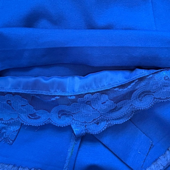 Trina Turk Royal Blue Pleated Belted Midi Dress With Gold Buckle - Picture 6 of 6